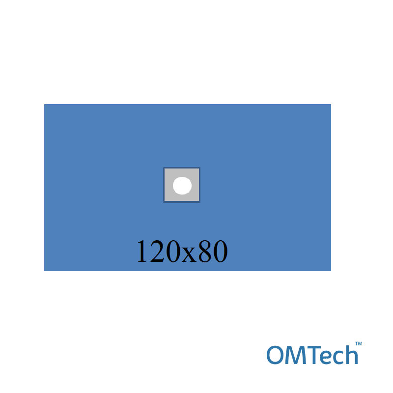 Покриття операційне OMTech™ для офтальмології №4 120см х 80см з адгезивним операційним отвором діаметром 7 см (СМС - 35 г/м2), стерильне